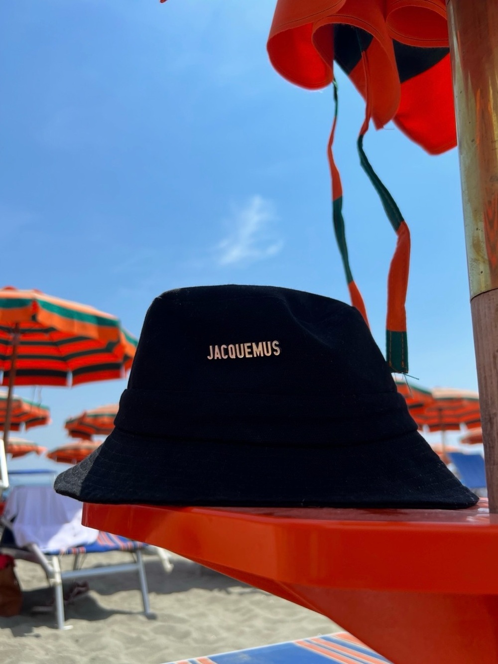 Jacquemus Black Canvas Logo Bucket Hat